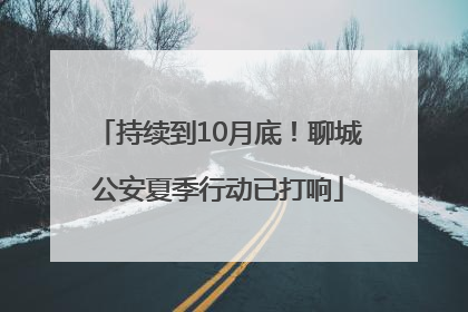 持续到10月底！聊城公安夏季行动已打响