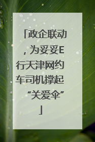 政企联动，为妥妥E行天津网约车司机撑起“关爱伞”
