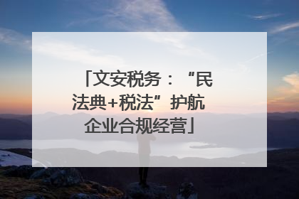 文安税务：“民法典+税法”护航企业合规经营
