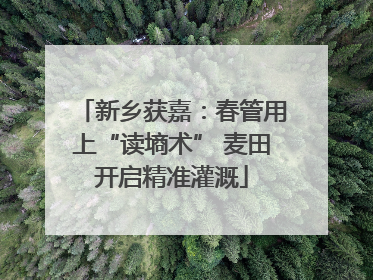 新乡获嘉：春管用上“读墒术” 麦田开启精准灌溉