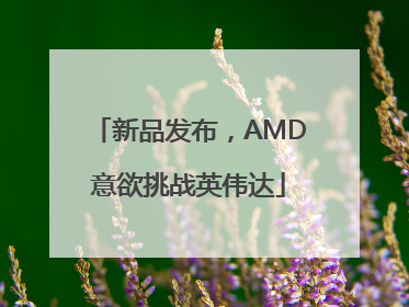新品发布，AMD意欲挑战英伟达