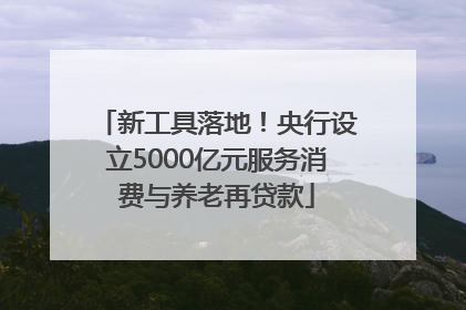 新工具落地！央行设立5000亿元服务消费与养老再贷款