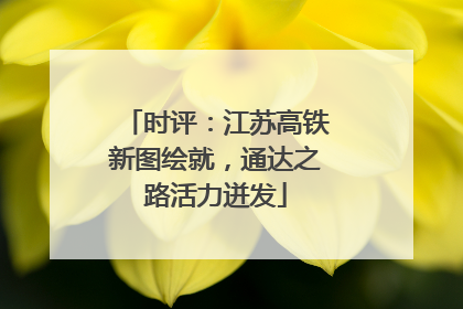 时评：江苏高铁新图绘就，通达之路活力迸发