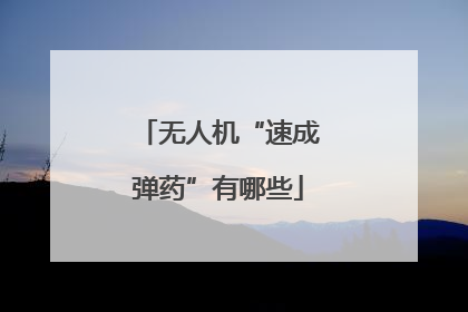 无人机“速成弹药”有哪些