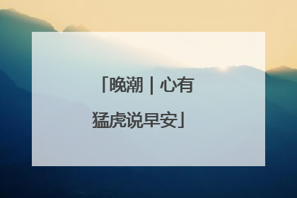 晚潮｜心有猛虎说早安