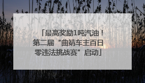 最高奖励1吨汽油！第二届“曲靖车主百日零违法挑战赛”启动