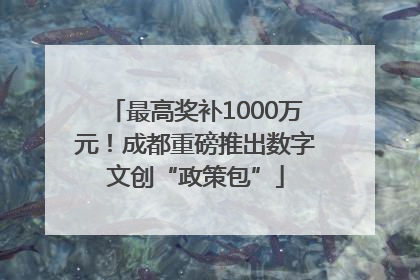 最高奖补1000万元！成都重磅推出数字文创“政策包”