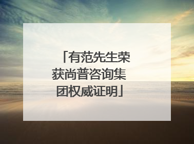 有范先生荣获尚普咨询集团权威证明