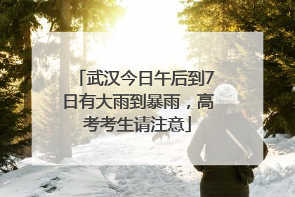 武汉今日午后到7日有大雨到暴雨，高考考生请注意