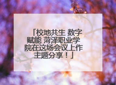 校地共生 数字赋能 菏泽职业学院在这场会议上作主题分享！