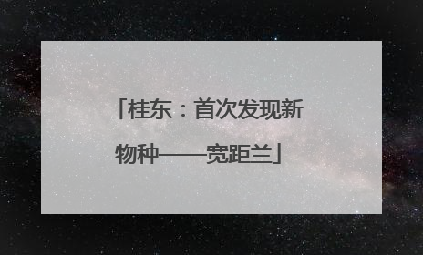桂东：首次发现新物种——宽距兰