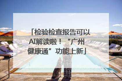 检验检查报告可以AI解读啦！“广州健康通”功能上新