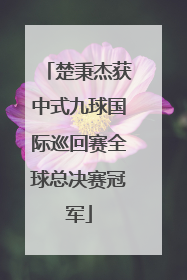 楚秉杰获中式九球国际巡回赛全球总决赛冠军