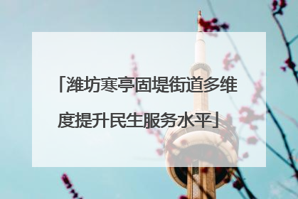 潍坊寒亭固堤街道多维度提升民生服务水平