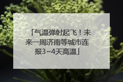 气温弹射起飞！未来一周济南等城市连报3~4天高温