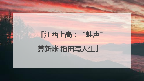 江西上高：“蛙声”算新账 稻田写人生