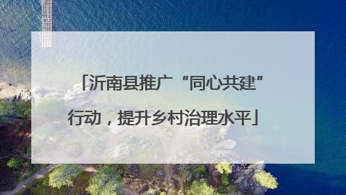 沂南县推广“同心共建”行动，提升乡村治理水平