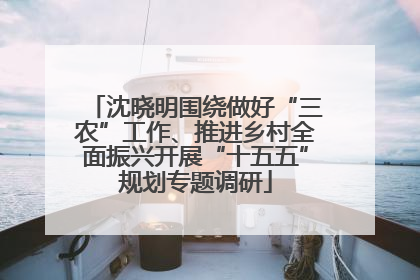 沈晓明围绕做好“三农”工作、推进乡村全面振兴开展“十五五”规划专题调研