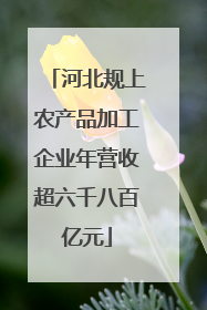 河北规上农产品加工企业年营收超六千八百亿元