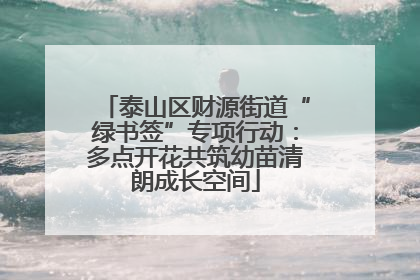 泰山区财源街道“绿书签”专项行动：多点开花共筑幼苗清朗成长空间