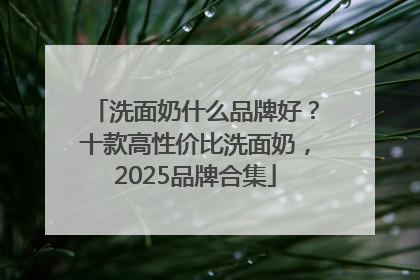 洗面奶什么品牌好？十款高性价比洗面奶，2025品牌合集
