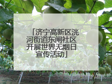 济宁高新区洸河街道东闸社区开展世界无烟日宣传活动