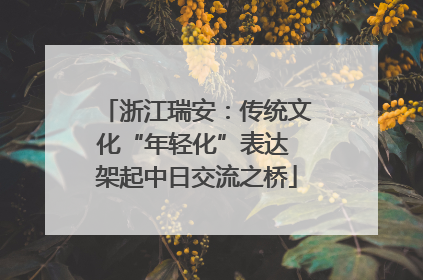 浙江瑞安：传统文化“年轻化”表达 架起中日交流之桥