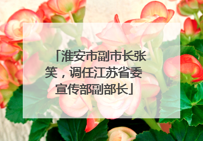 淮安市副市长张笑，调任江苏省委宣传部副部长
