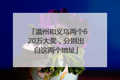 温州和义乌两个620万大奖，分别出自这两个地址