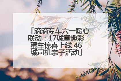 滴滴专车六一暖心联动：17城童趣彩蛋车惊喜上线 46城司机亲子活动