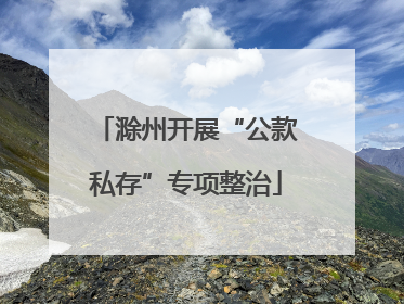 滁州开展“公款私存”专项整治
