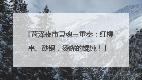 菏泽夜市灵魂三重奏：红柳串、砂锅，烫嘴的馄饨！