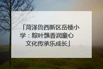 菏泽鲁西新区岳楼小学：粽叶飘香润童心 文化传承乐成长