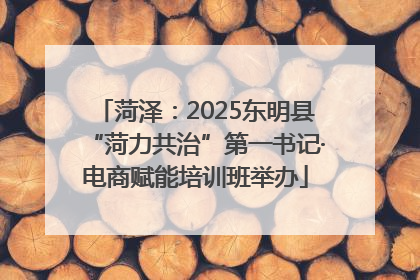 菏泽：2025东明县“菏力共治”第一书记·电商赋能培训班举办