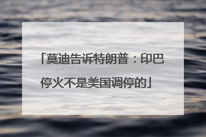 莫迪告诉特朗普：印巴停火不是美国调停的