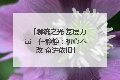 聊统之光 基层力量｜任静静：初心不改 奋进依旧
