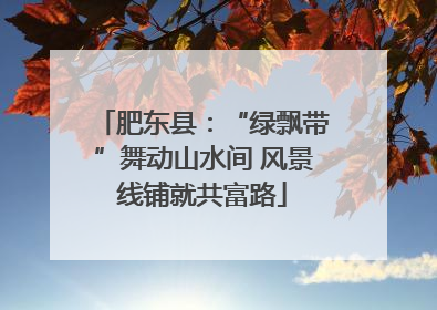 肥东县：“绿飘带”舞动山水间 风景线铺就共富路