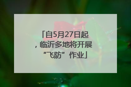 自5月27日起，临沂多地将开展“飞防”作业