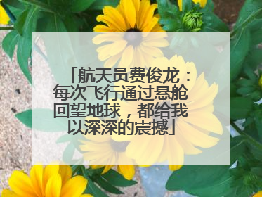 航天员费俊龙：每次飞行通过悬舱回望地球，都给我以深深的震撼