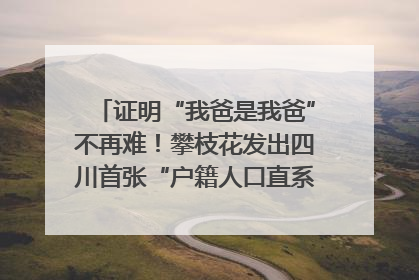 证明“我爸是我爸”不再难！攀枝花发出四川首张“户籍人口直系亲属关系谱”