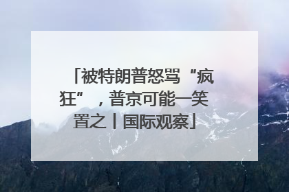 被特朗普怒骂“疯狂”，普京可能一笑置之丨国际观察