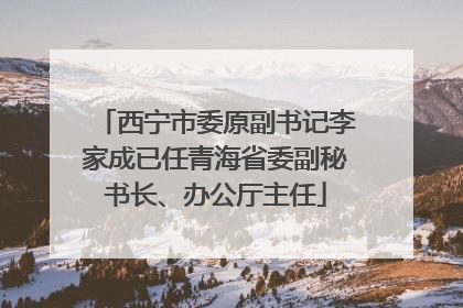 西宁市委原副书记李家成已任青海省委副秘书长、办公厅主任