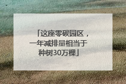 这座零碳园区，一年减排量相当于种树30万棵