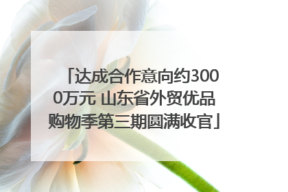 达成合作意向约3000万元 山东省外贸优品购物季第三期圆满收官