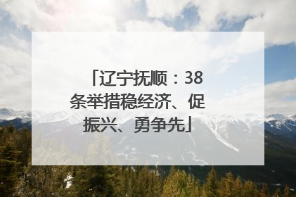 辽宁抚顺：38条举措稳经济、促振兴、勇争先