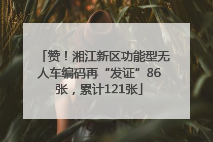 赞！湘江新区功能型无人车编码再“发证”86张，累计121张