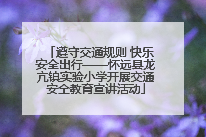 遵守交通规则 快乐安全出行——怀远县龙亢镇实验小学开展交通安全教育宣讲活动