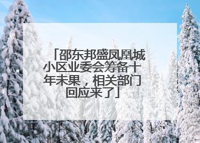 邵东邦盛凤凰城小区业委会筹备十年未果，相关部门回应来了