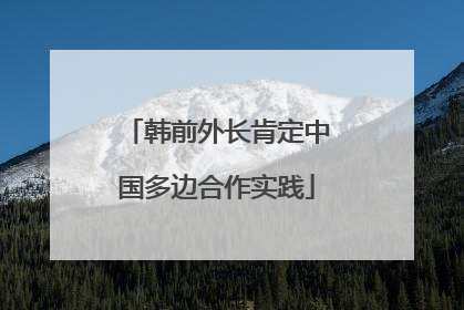 韩前外长肯定中国多边合作实践