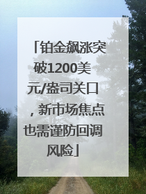 铂金飙涨突破1200美元/盎司关口，新市场焦点也需谨防回调风险